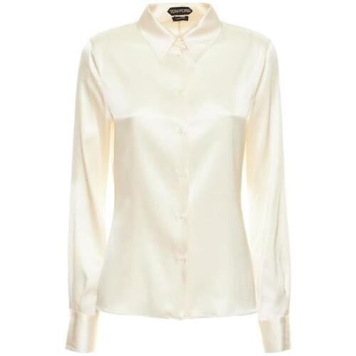 톰포드 여자셔츠 핏 스트레치 실크 새틴 셔츠 24SS 76I-MCY011