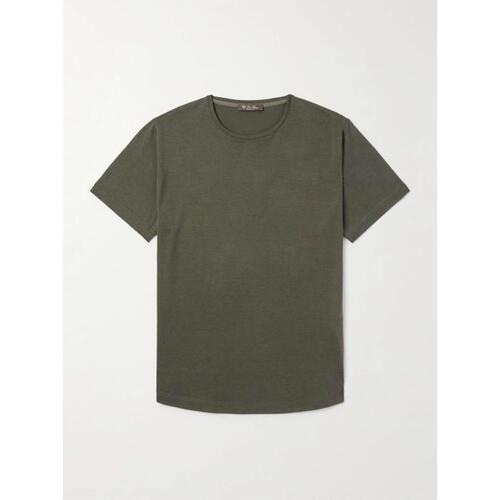 로로피아나 남자티셔츠 LORO` 소프트 슬림 핏 실크 코튼 블렌드 셔츠 포 24SS 1647597329322574