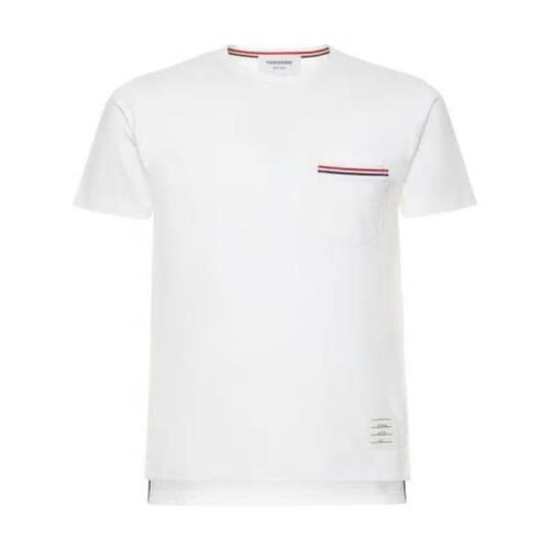 톰브라운 남자티셔츠 스트라이프 포켓 코튼 셔츠 24SS 77I-YDG022_100