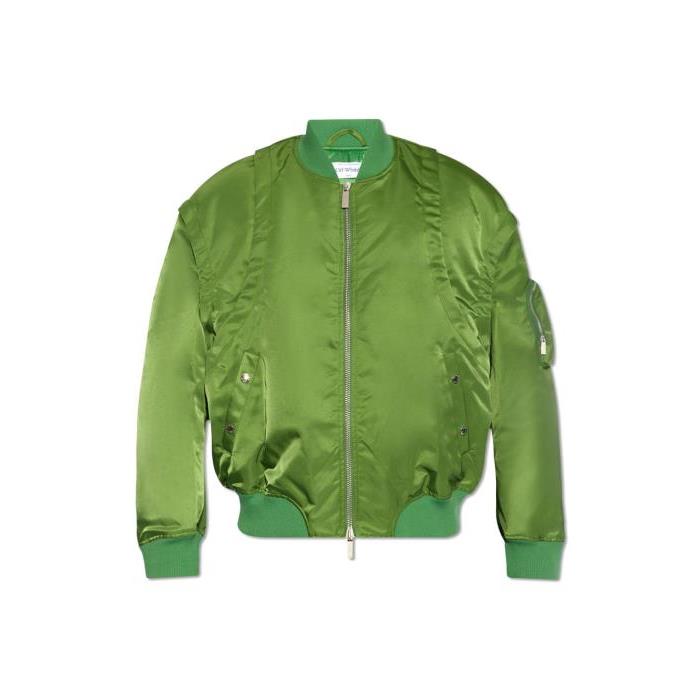 오프화이트 집업 스트레이트 헴 봄버 재킷