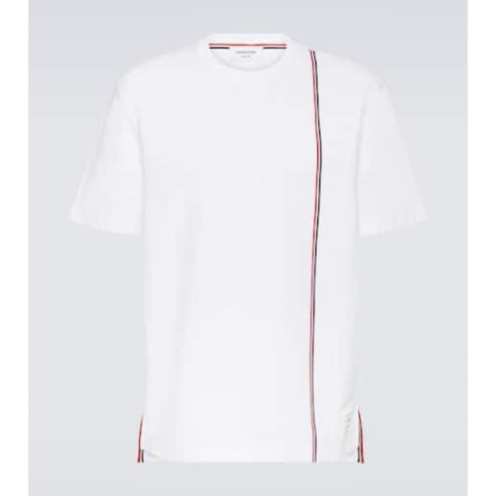 톰브라운 남자티셔츠 스트라이프 코튼 져지 셔츠 24SS P00913886