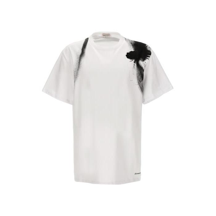알렉산더맥퀸 남자티셔츠 콘트라스트 프린트 셔츠 [SS2024] WHITE/BLACK 776346QTAAK0909