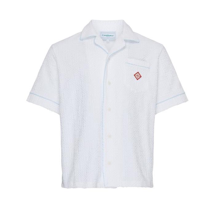 카사블랑카 남자셔츠 자카드 모노그램 셔츠 24SS CAAX2M92WHT