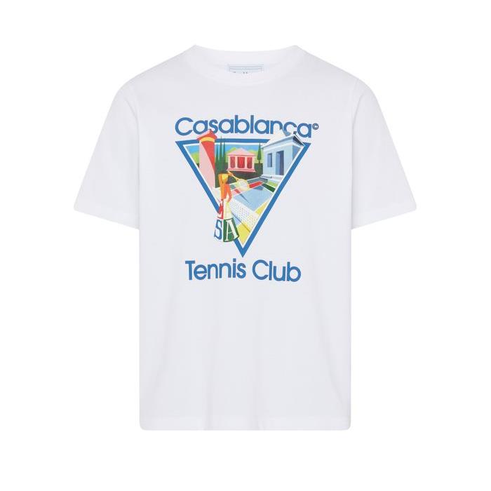 카사블랑카 남자티셔츠 프린트 패턴 탑 24SS CAA4B3DXWHT