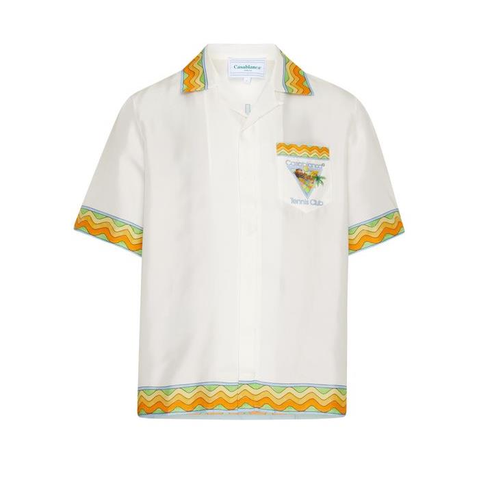 카사블랑카 남자셔츠 카라 숏 24SS CAA93RCMWHT
