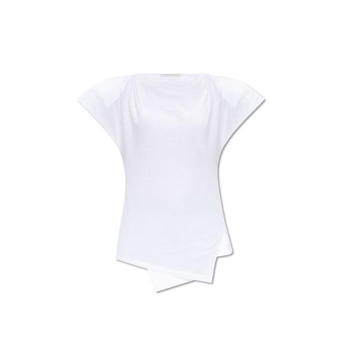 이자벨마랑 이자벨 마랑 비대칭 반소매 티셔츠 24SS TS0097FAA1N41I WHITE