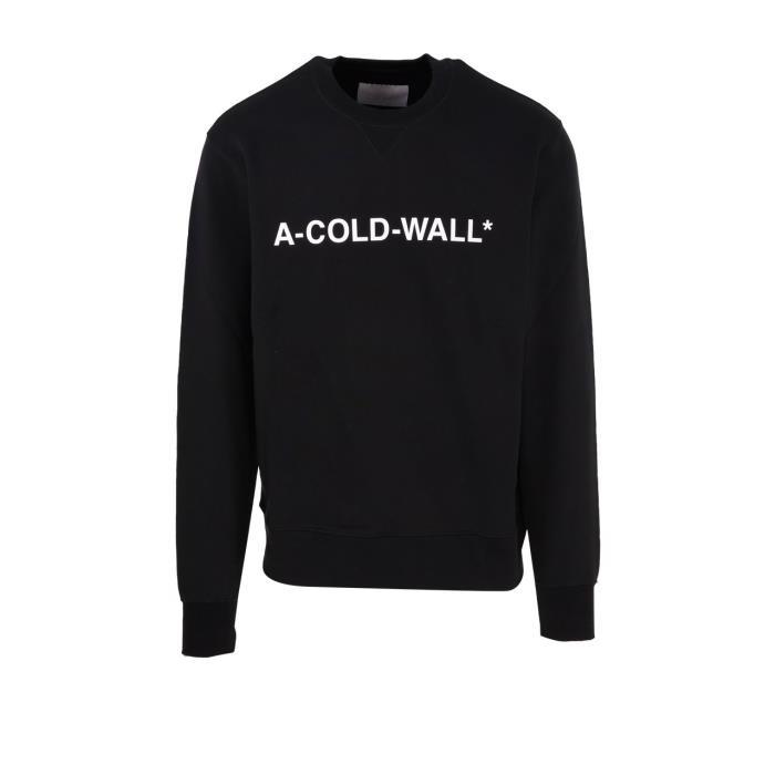 어콜드월 남성스웨터 Wall* 로고 프린트 크루넥 스웨트셔츠 24SS ACWMW082 BLACK