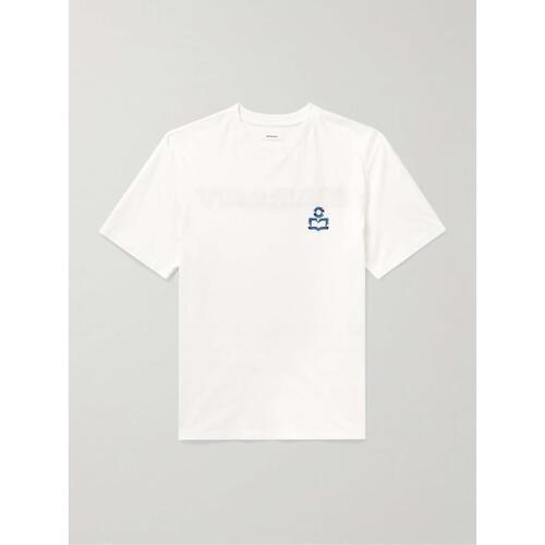 이자벨마랑 남자티셔츠 화이트 HUGO` 로고 자수 코튼 져지 셔츠 24SS 1647597331684303