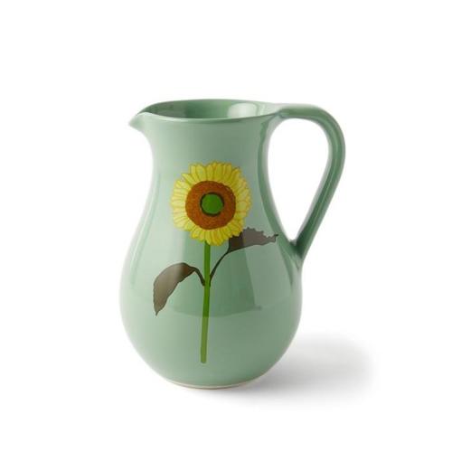 Bernadette Sunflower stoneware water jug Green