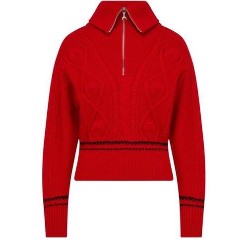 마린세르 니트 케이블 지퍼 스웨터 22FW red