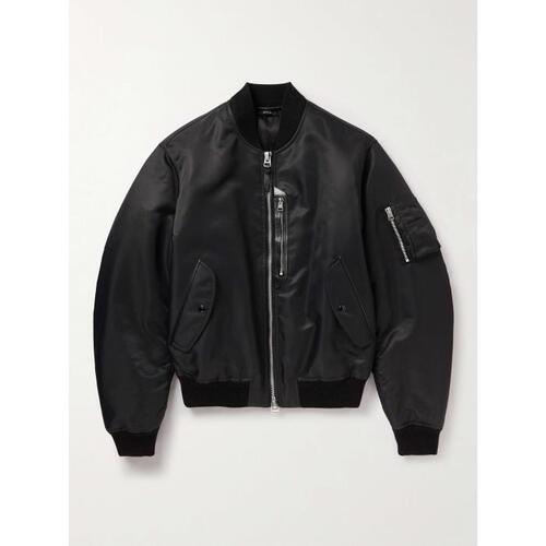 톰포드 블랙 레더 트림 쉘 봄버 Jacket,TOM 22FW Black