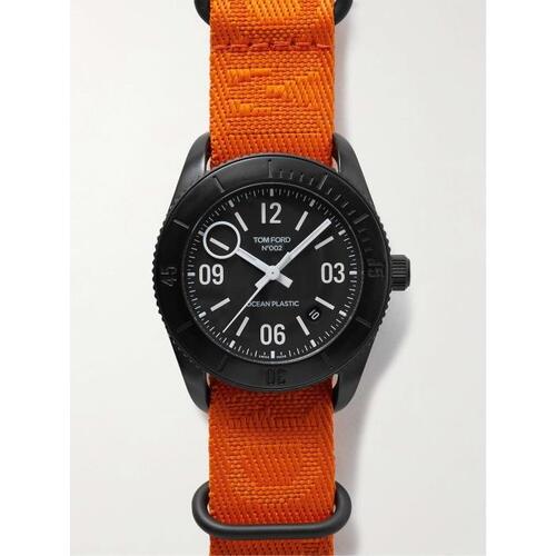 톰포드 TIMEPIECES 오렌지 002 스테인리스 스틸 리사이클 캔버스 자카드 Watch,TOM 22FW Orange