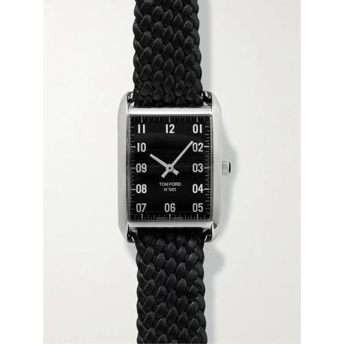 톰포드 TIMEPIECES 블랙 001 스테인리스 스틸 레더 Watch,TOM 22FW Black