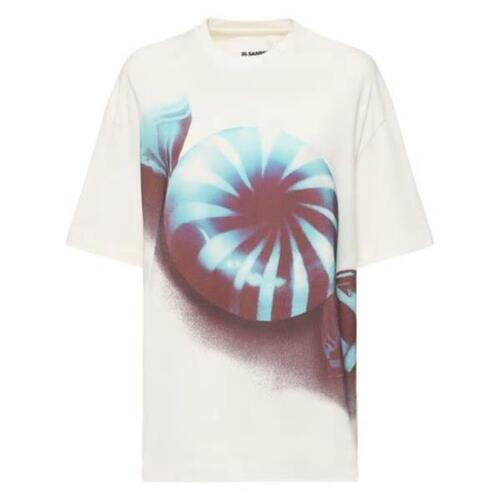 질샌더 티셔츠 프린트 로고 코튼 져지 셔츠 24SS 78I-0HU013