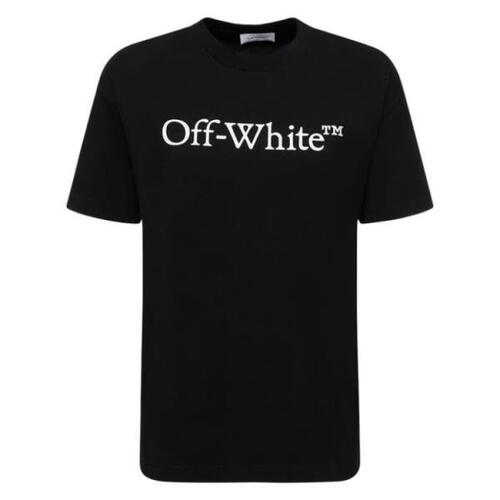 오프화이트 티셔츠 부키쉬 프린트 로고 코튼 셔츠 24SS 78I-3KW013