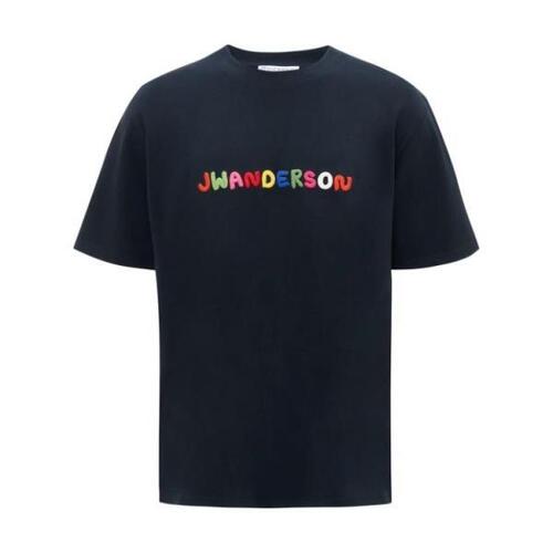 JW앤더슨 티셔츠 로고 자수 셔츠 24SS 79I-UMC005_888