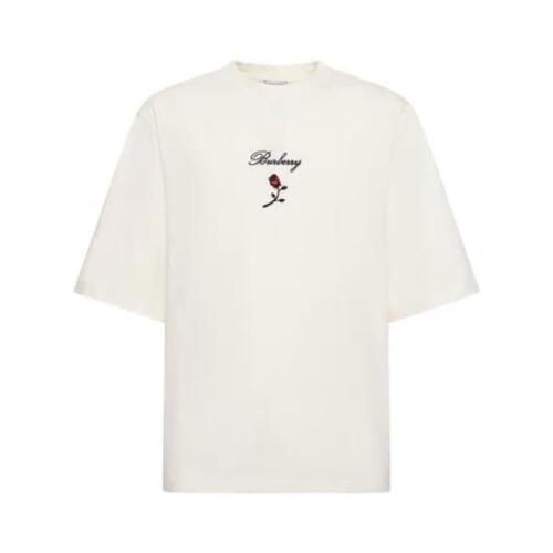 버버리 남자티셔츠 로즈 프린트 코튼 크루넥 셔츠 24SS 79I-JSJ013_B7264
