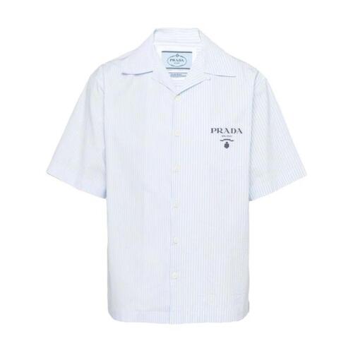 프라다 남자셔츠 숏 슬리브 셔츠 24SS UCS406_14JS_S_212 F0W81 BIANCO+CIELO