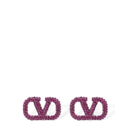발렌티노 귀걸이 1.6cm 브이 로고 시그니처 크리스탈 24SS 76I-Y0X014