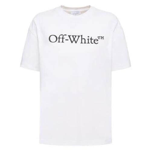 오프화이트 티셔츠 부키쉬 프린트 로고 코튼 셔츠 24SS 78I-3KW012