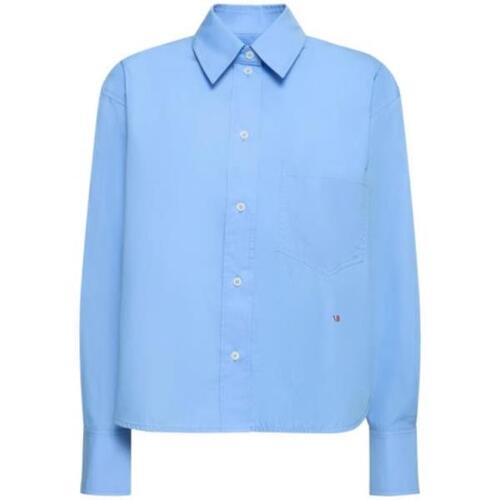 빅토리아베컴 여자셔츠 크롭 롱 슬리브 코튼 포플린 셔츠 24SS 79I-DKX008_OXFORD BLUE
