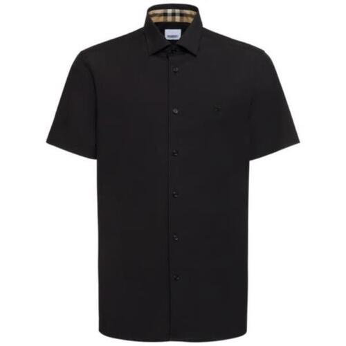 버버리 남자셔츠 슬림 핏 코튼 블렌드 셔츠 24SS 79I-YIL029_A1189