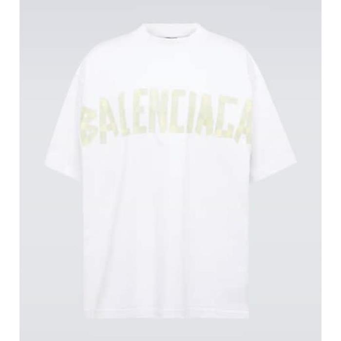 발렌시아가 남자티셔츠 테이프 코튼 져지 셔츠 24SS P00913060