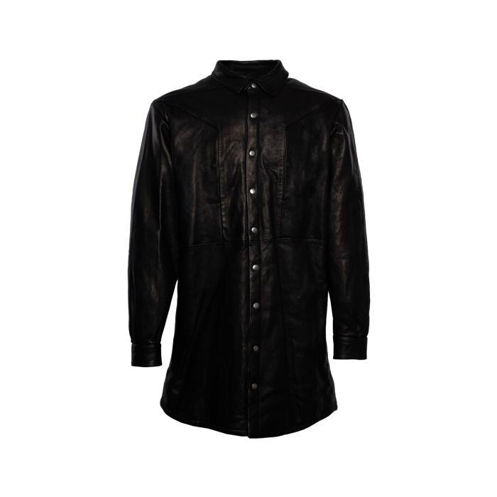 OWENS` 점보 포그포켓 드롭 숄더 가죽 셔츠 재킷