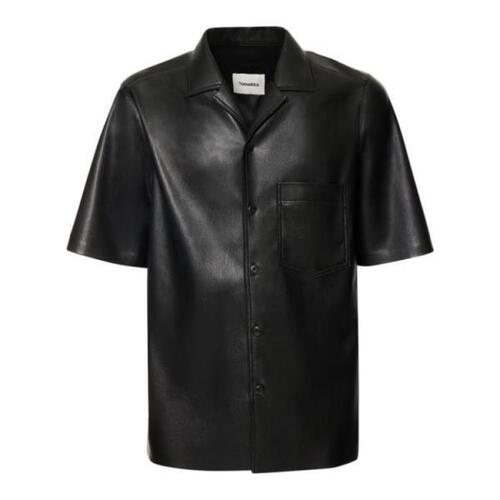 나누슈카 남자셔츠 레더 S 셔츠 24SS 73I-Y4J011_BLACK