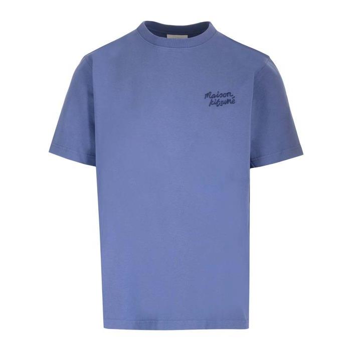 메종키츠네 남자티셔츠 블루 크루넥 셔츠 24SS MM00126KJ0118P433