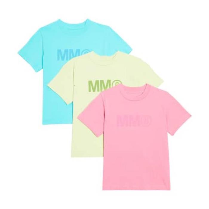 MM6 Maison Margiela Kids 티셔츠 세트 오브 3 코튼 져지 24SS P00898281