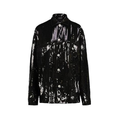 JUNYA` 시퀸 장식 버튼 셔츠 재킷