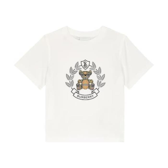 버버리 키즈 티셔츠 자수 코튼 져지 셔츠 24SS P00823013