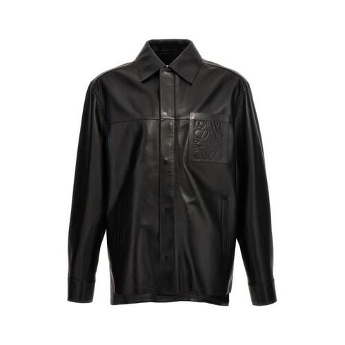 로에베 남자셔츠 아나그램 레더 셔츠 [NEWSEASON] BLACK H526Y34L131100