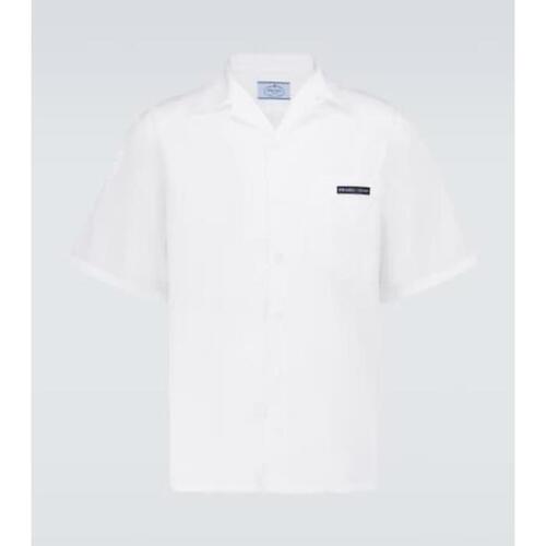 프라다 남자셔츠 코튼 포플린 볼링 셔츠 24SS P00521858