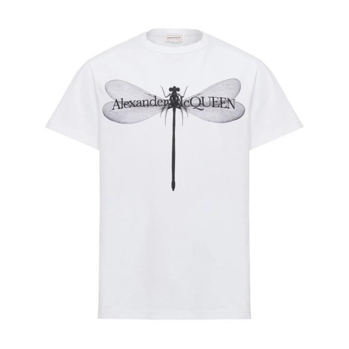 알렉산더맥퀸 남자티셔츠 `Dragonfly` 프린트 셔츠 24SS 776328QTAAI 0909 WHITE / BLACK