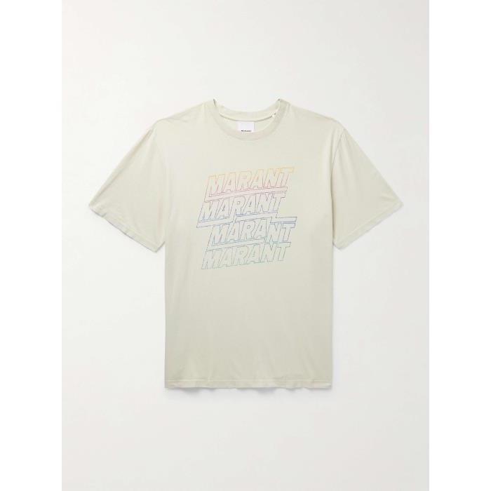 이자벨마랑 남자티셔츠 이자벨 마랑 HUGO` 로고 프린트 코튼 져지 셔츠 포 24SS 1647597331684160