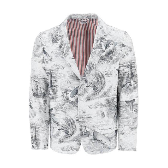 톰브라운 싱글 브레스트 그래픽 프린트 재킷 남자자켓 24SS MJU505AF0373 980