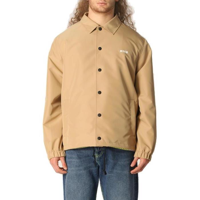 MSGM 로고 프린트 드로스트링 헴 셔츠 재킷 24SS 3240MH06X227014