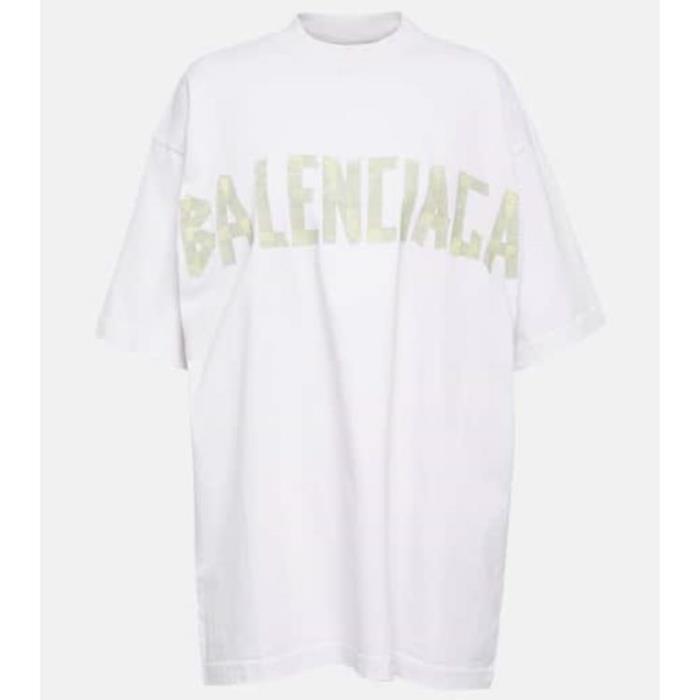 발렌시아가 티셔츠 테이프 코튼 져지 셔츠 24SS P00889928