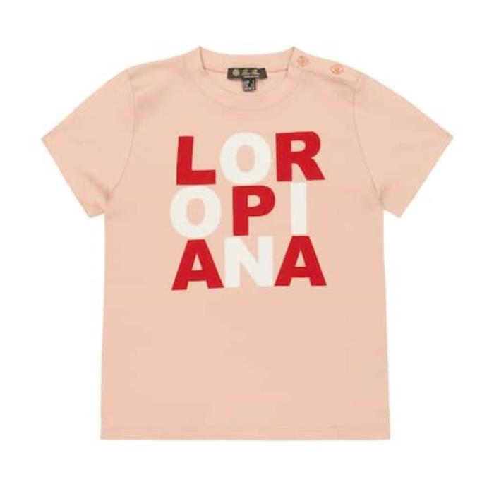 로로피아나 키즈 티셔츠 IPOGRAPHY 코튼 져지 셔츠 24SS P00718171