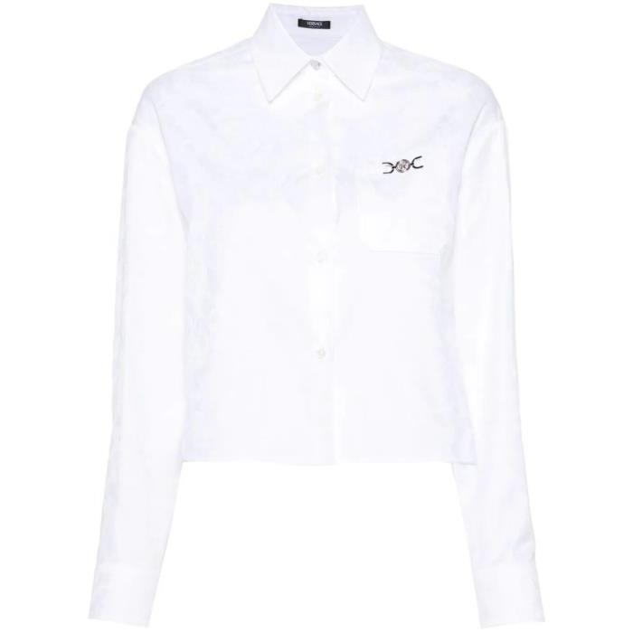 베르사체 여자셔츠 `Baroque` 프린트 크롭 셔츠 24SS 10137651A09630 1W000 OPTICAL WHITE