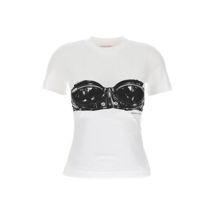알렉산더맥퀸 티셔츠 코르셋 프린트 셔츠 [FW23 24] WHITE/BLACK 752355QZAJY0900