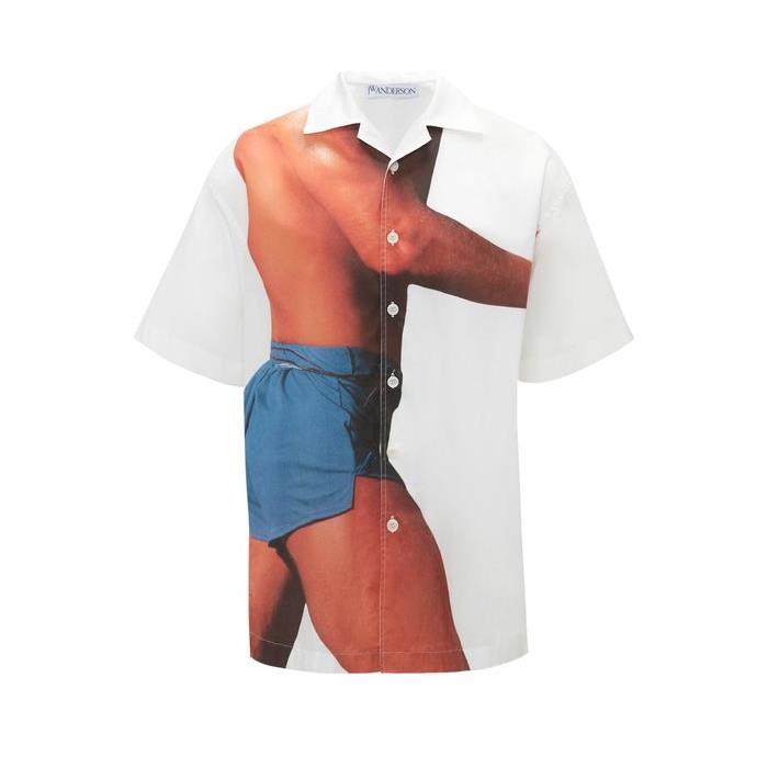 JW앤더슨 남자셔츠 프린트 숏 슬리브 셔츠 24SS JWAR7WM3MUL