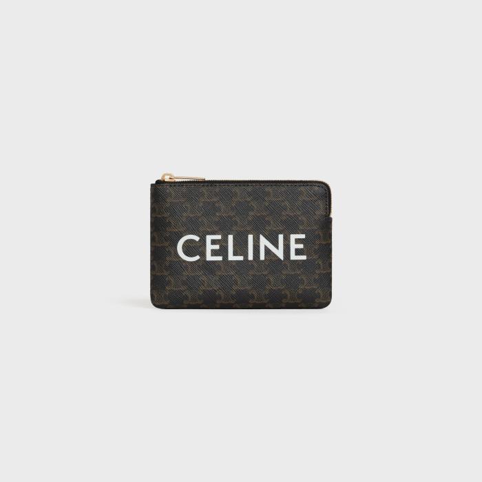 셀린느 여자카드지갑 코인 카드 파우치 인 트리오페 캔버스 24SS 10C662CA2.38NO