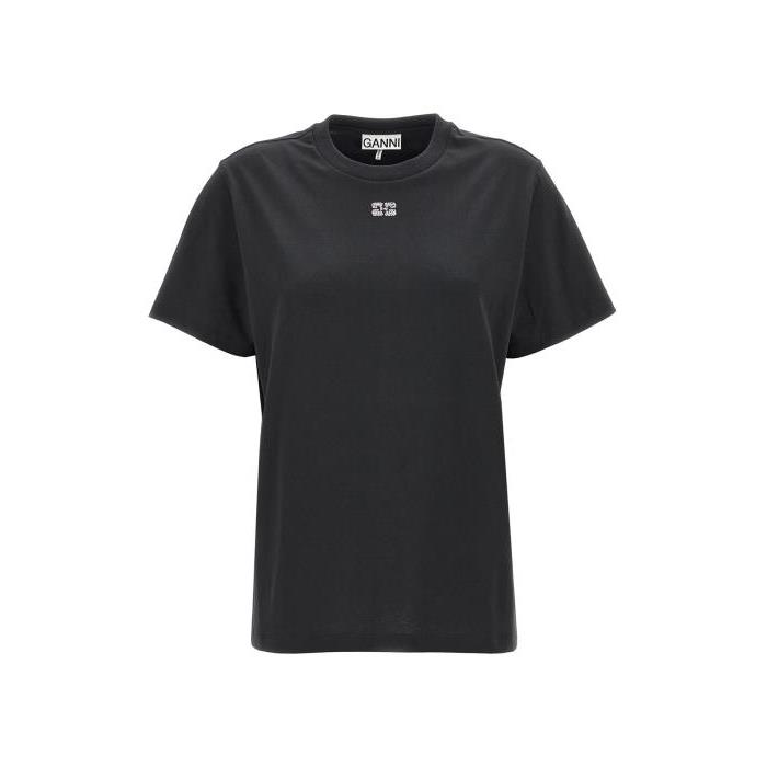 가니 티셔츠 라인스톤 로고 셔츠 [NEWFW24 25] BLACK T3953252