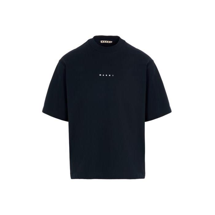 마르니 남자티셔츠 로고 프린트 셔츠 [FW23 24] BLUE HUMU0223P1USCS87LOB99