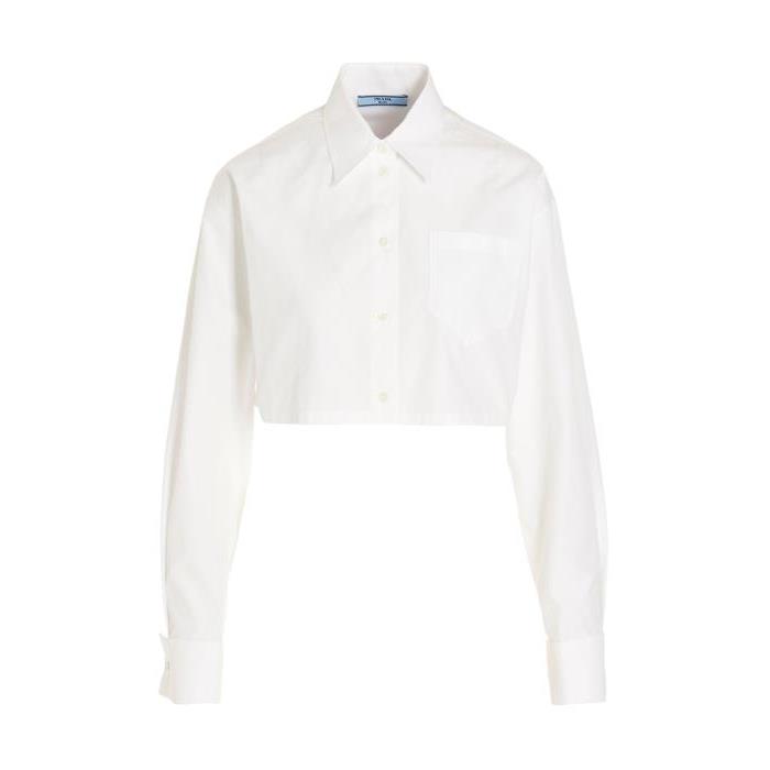 프라다 여자셔츠 쥬얼 크롭 셔츠 [SS2023] WHITE P421GCS2311XV2F0009