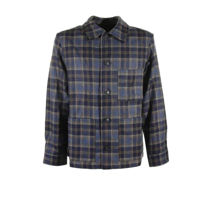 A P C 뉴 EMILE` 체크 버튼 셔츠 재킷 남자자켓 24SS WOAPAH02760 IAKDARKNAVY