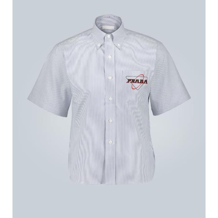 프라다 남자셔츠 스트라이프 프린트 셔츠 로고 24SS P00450759